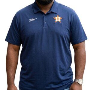 Nike Dri-Fit Blue Houston Astros Cooperstown MLB Polo Golf Shirt Size XXL